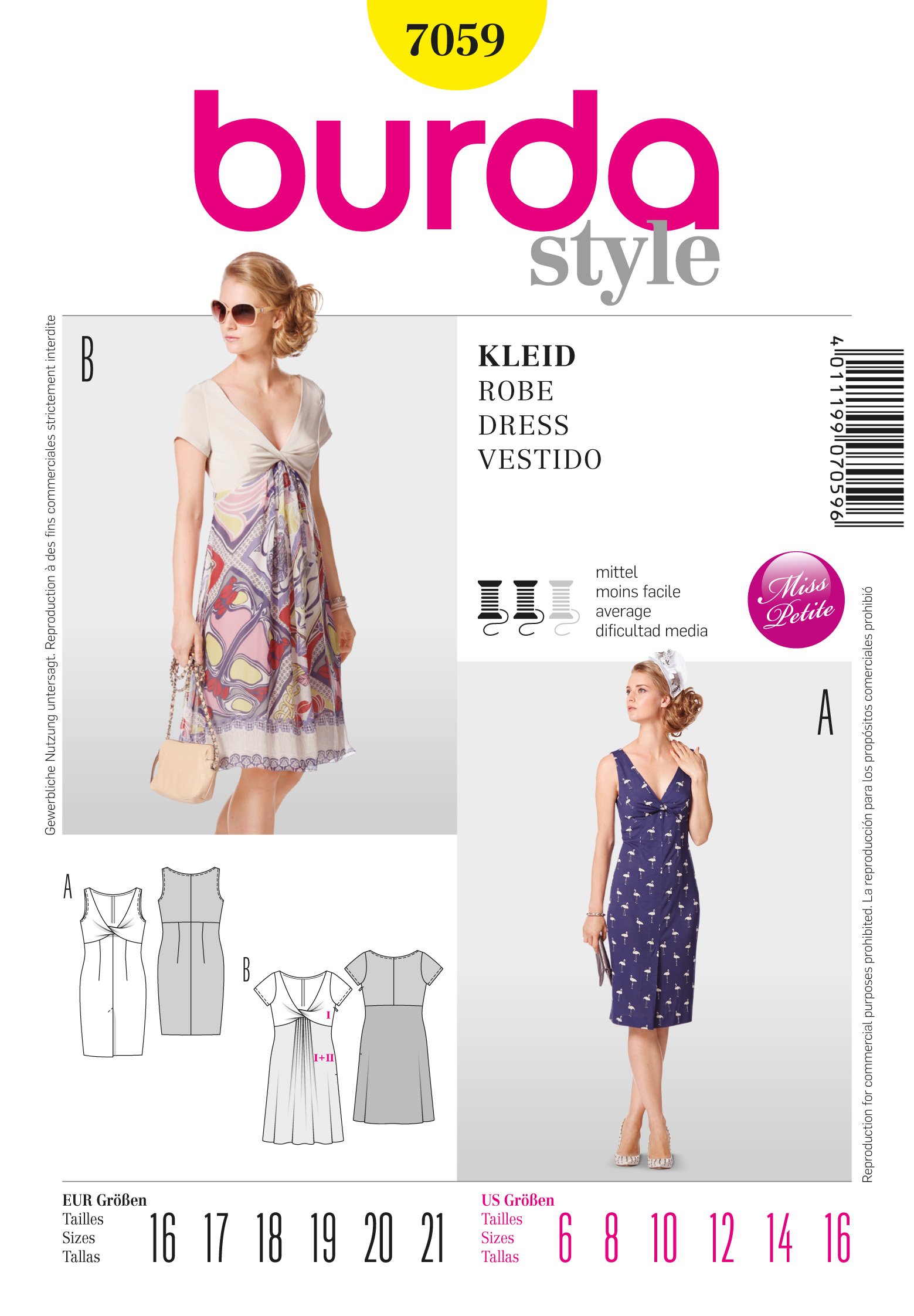 Patron Burda 7059 Robes